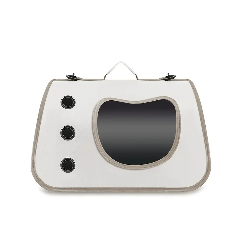 Off-white with taupe piping shoulder carrier colour